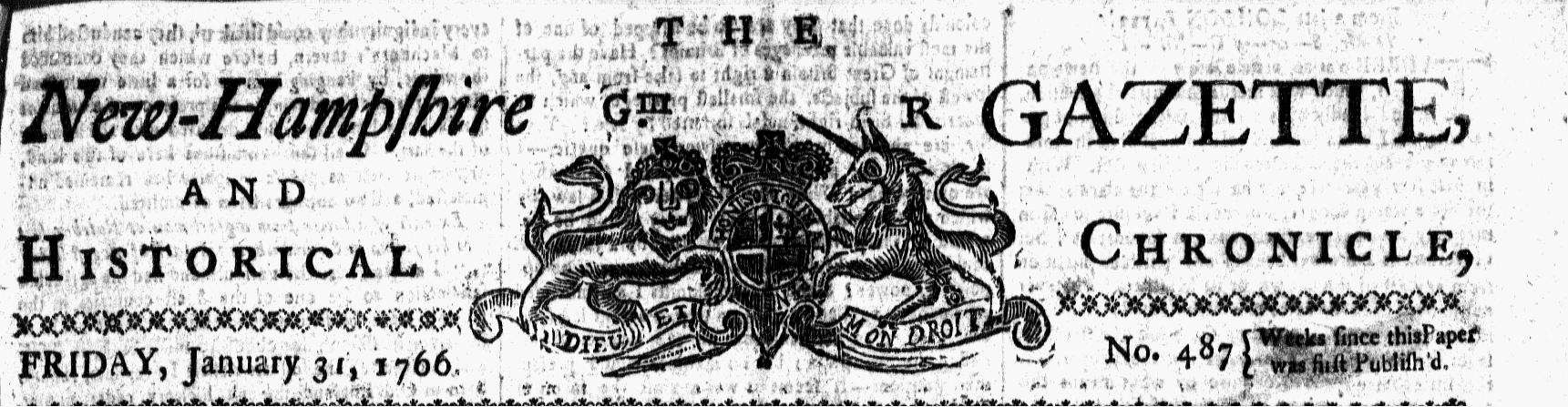 Feb 5 - New-Hampshire Gazette Masthead 1:31:1766