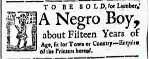 Mar 29 - Slave Ad 3:28:1766 New-Hampshire Gazette