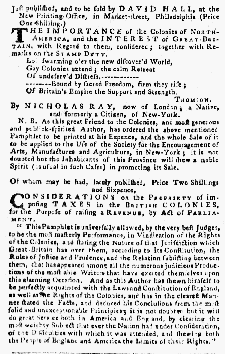 Apr 6 - 4:3:1766 Pennsylvania Gazette