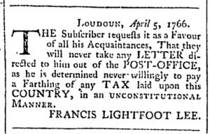 May 16 - Lee 5:16:1766 Rind's Virginia Gazette