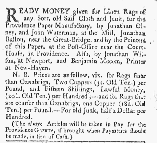 Aug 10 - 8:9:1766 Providence Gazette