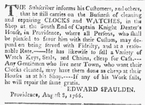 Aug 24 - 8:23:1766 Providence Gazette