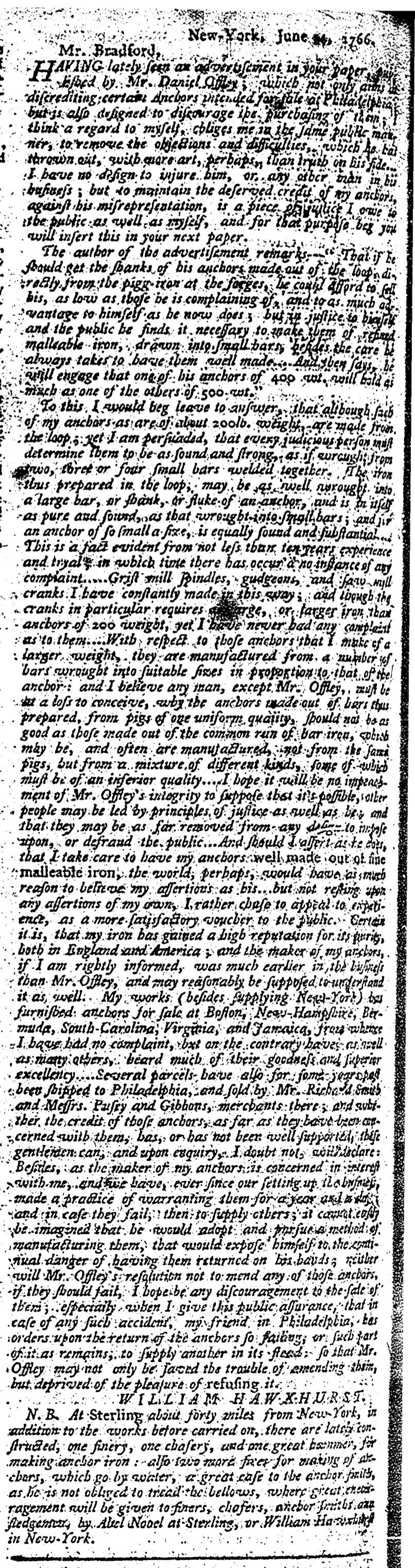 Aug 7 - 8:7:1766 Pennsylvania Journal