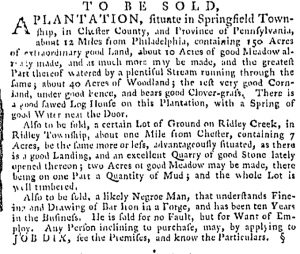 Apr 2 - Pennsylvania Gazette Supplement Slavery 1