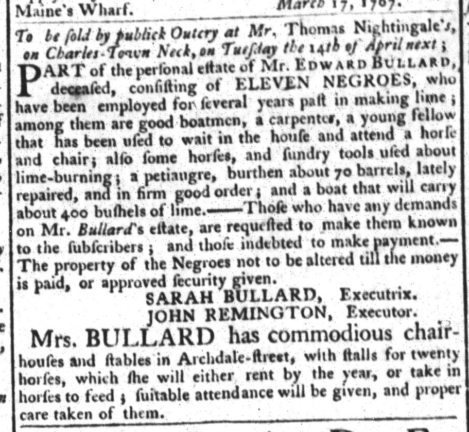 Mar 24 - South-Carolina Gazette and Country Journal Slavery 2