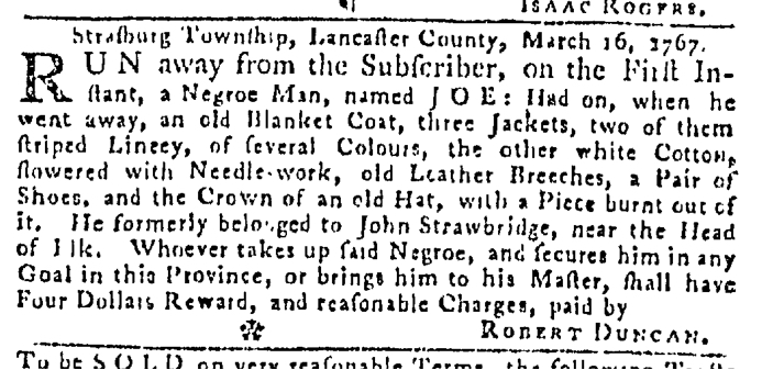 Mar 26 - Pennsylvania Gazette Slavery 1