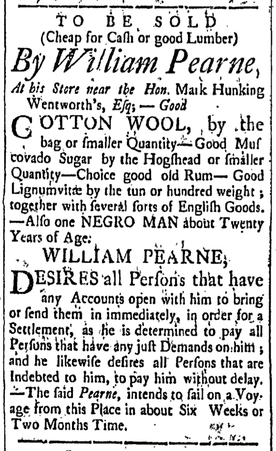 Mar 27 - New-Hampshire Gazette Slavery 1