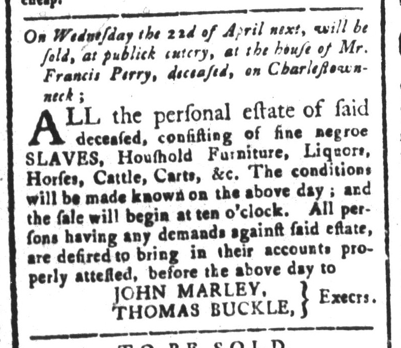 Mar 27 - South-Carolina and American General Gazette Slavery 4