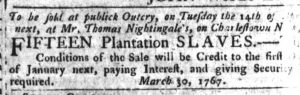 Apr 14 - South-Carolina Gazette and Country Journal Slavery 8