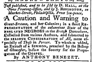 Apr 27 - Pennsylvania Chronicle Slavery 1