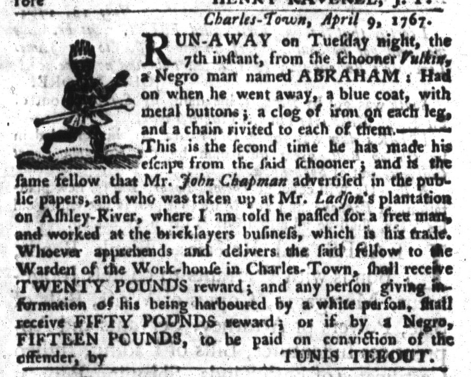 Apr 28 - South-Carolina Gazette and Country Journal Supplement Slavery 7