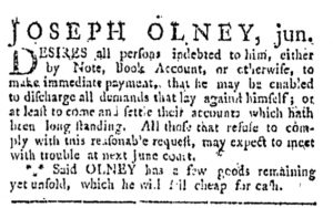 Apr 4 - 4:4:1767 Providence Gazette