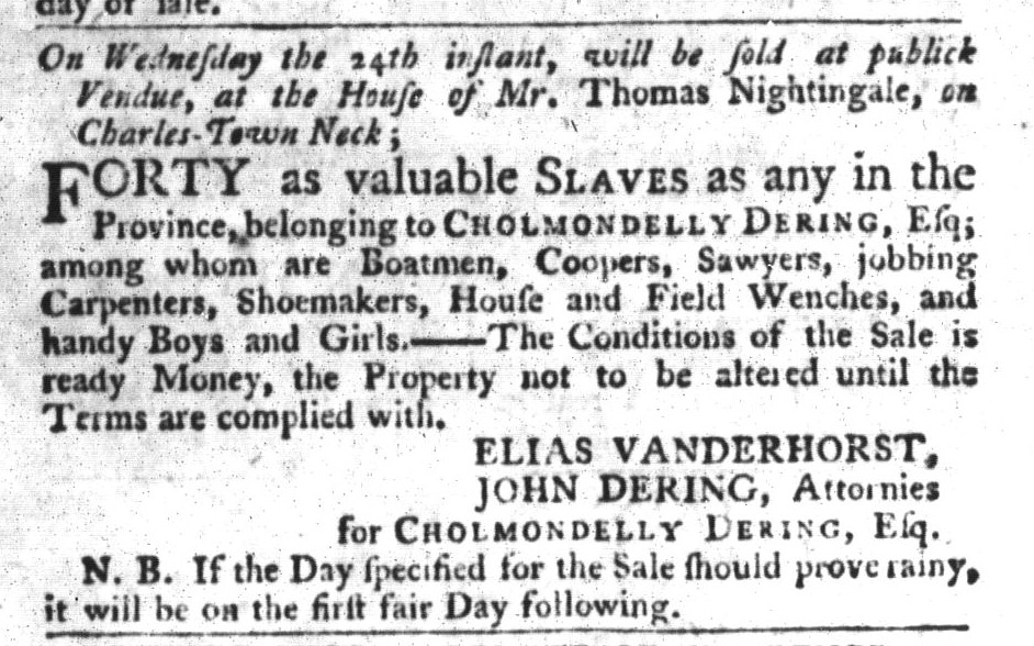 Jun 9 - South-Carolina Gazette and Country Journal Slavery 4