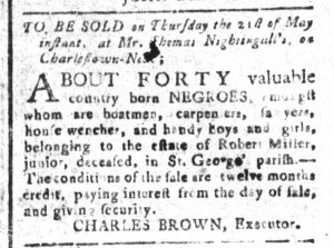 May 1 - South-Carolina and American General Gazette Slavery 11