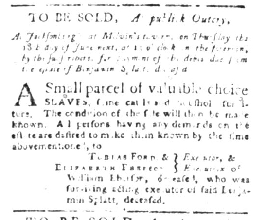 May 11 - South Carolina Gazette Slavery 1