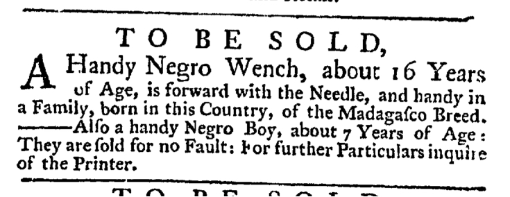 May 14 - New-York Gazette Weekly Post-Boy Slavery 1