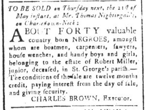 May 15 - South-Carolina and American General Gazette Slavery 7