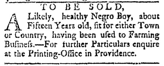 May 2 - Providence Gazette Slavery 2