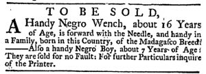 May 21 - New-York Gazette Weekly Post-Boy Slavery 1