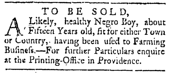 May 23 - Providence Gazette Slavery 3