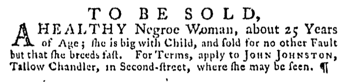 May 28 - Pennsylvania Gazette Supplement Slavery 1