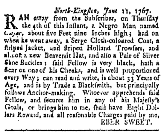 Jul 11 - Providence Gazette Slavery 1