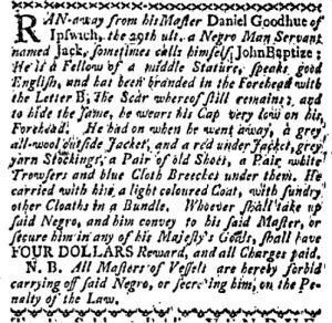 Jul 6 - Boston-Gazette Slavery 1
