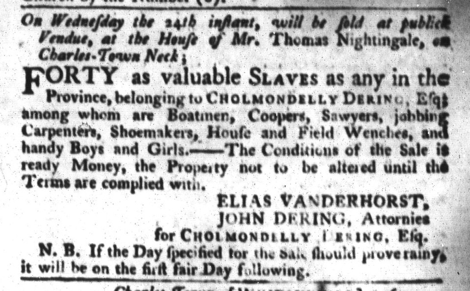Jun 16 - South-Carolina Gazette and Country Journal Slavery 8