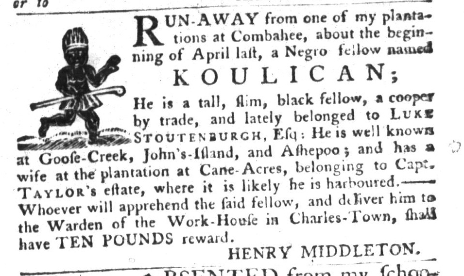 Aug 4 - South-Carolina Gazette and Country Journal Slavery 8