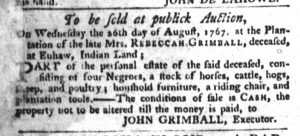Aug 4 - South-Carolina Gazette and Country Journal Supplement Slavery 4