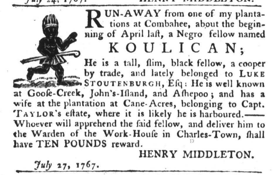 Jul 28 - South-Carolina Gazette and Country Journal Slavery 2