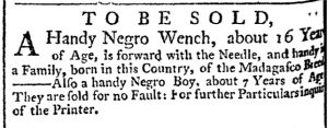 Jul 30 - New-York Gazette Weekly Post-Boy Slavery 1