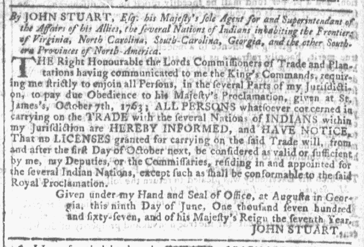Aug 12 - 8:12:1767 Georgia Gazette
