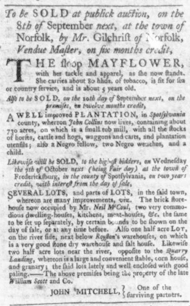 Aug 20 - Virginia Gazette Slavery 3