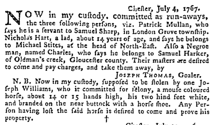 Aug 6 - Pennsylvania Gazette Supplement Slavery 3