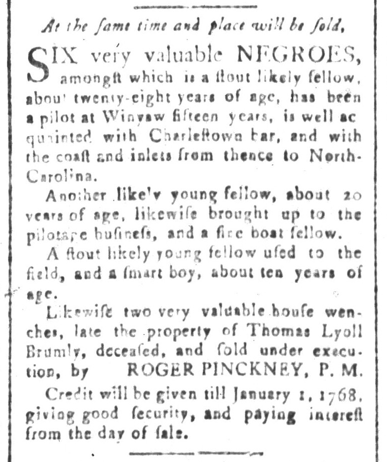 Aug 7 - South-Carolina and American General Gazette Slavery 5