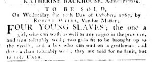 Sep 29 - South-Carolina Gazette and Country Journal Slavery 2