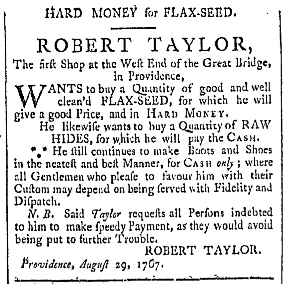 Sep 26 - 9:26:1767 Providence Gazette