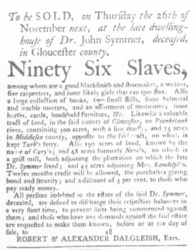 Nov 12 - Virginia Gazette Slavery 7