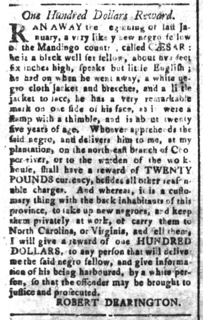 Nov 6 - South-Carolina and American General Gazette Slavery 3