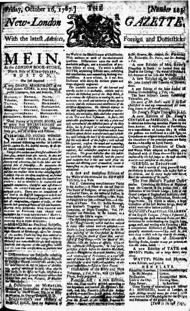 Oct 16 - 10:16:1767 Page 1 New-London Gazette