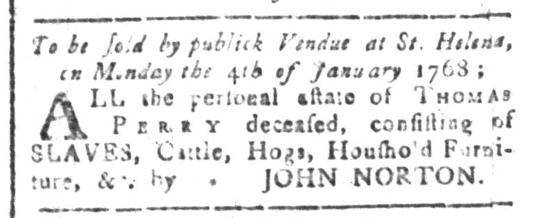 Dec 18 - South-Carolina and American General Gazette Slavery 1
