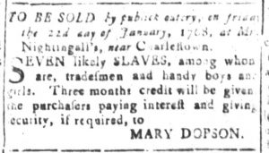 Dec 18 - South-Carolina and American General Gazette Slavery 8