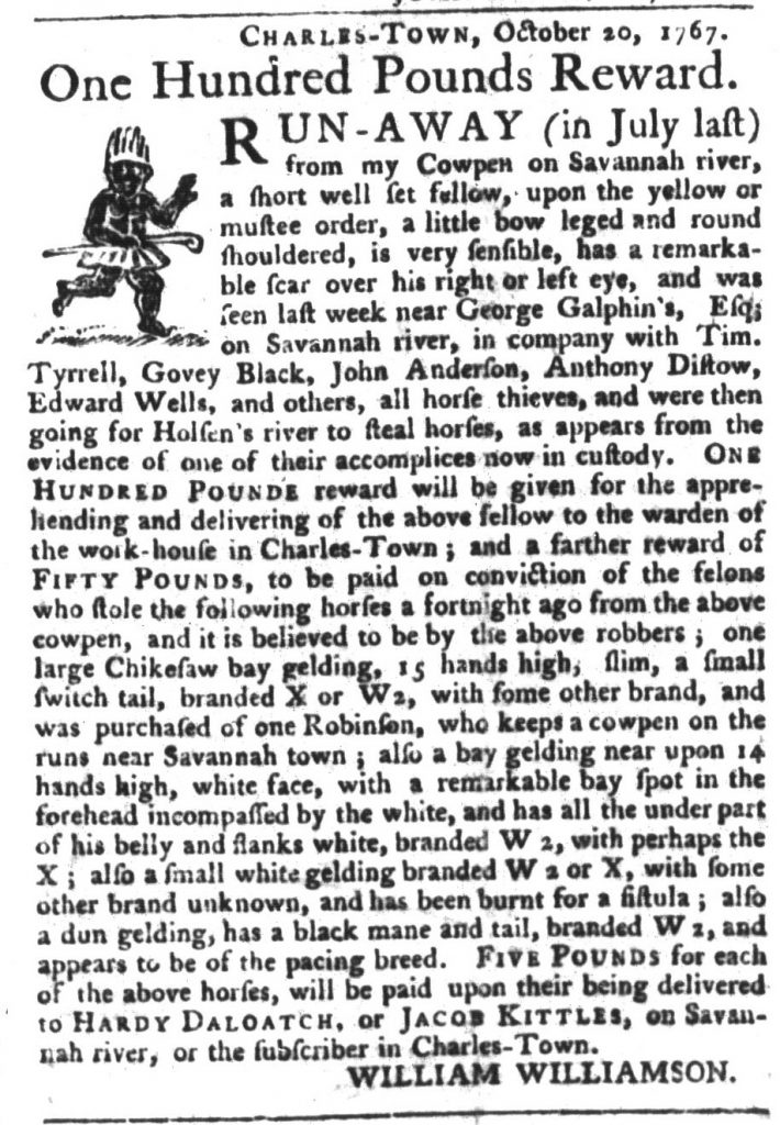 Dec 22 - South-Carolina Gazette and Country Journal Slavery 1