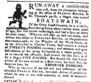 Dec 8 - South-Carolina Gazette and Country Journal Supplement Slavery 6