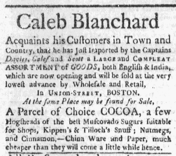 Nov 1 - 10:29:1767 Massachusetts Gazette