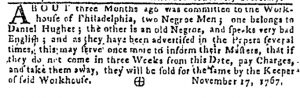 Nov 19 - Pennsylvania Gazette Slavery 1