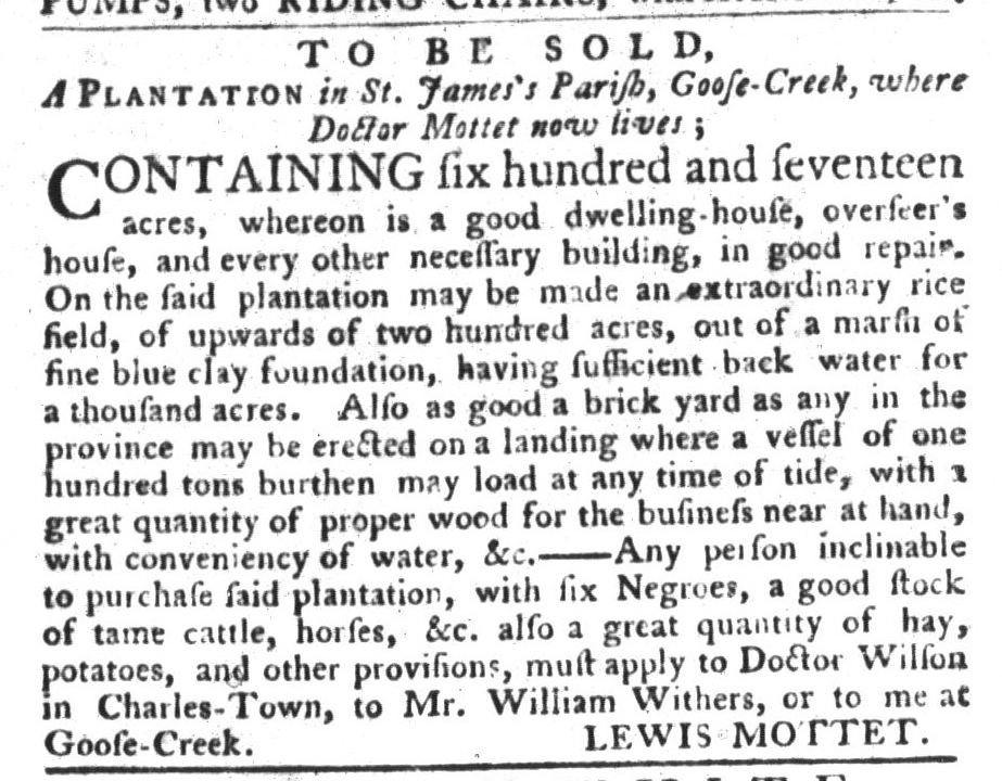 Nov 24 - South-Carolina Gazette and Country Journal Slavery 1