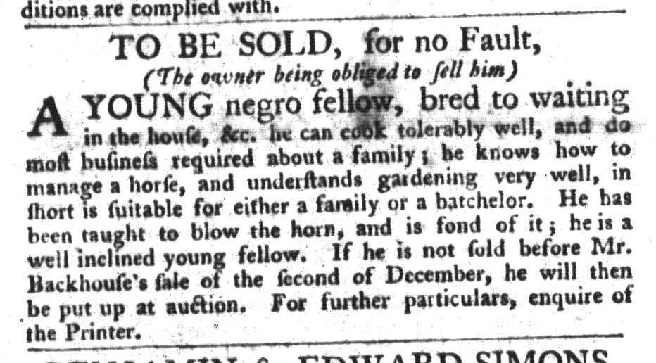 Nov 24 - South-Carolina Gazette and Country Journal Slavery 11