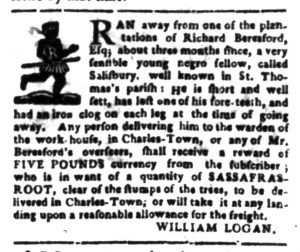 Feb 1 - South Carolina Gazette Slavery 10